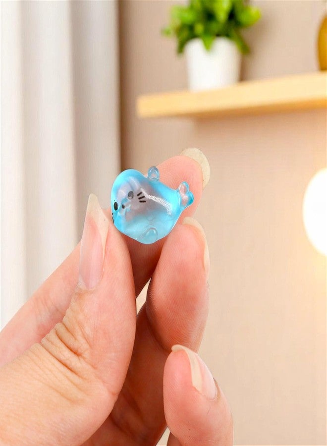 KH866 100pcs Glow-in-The-Dark Mini Resin Ocean Animal Decorations - Luminous Seal Figurines for Fairy Garden, Aquarium, Potted Plants, Desk Display & DIY Crafts - Not a Toy - Image 4